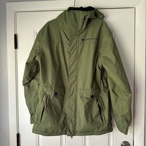 686 men’s ski snowboard jacket size m green mannual 8000 gm 10000 mm waterproof